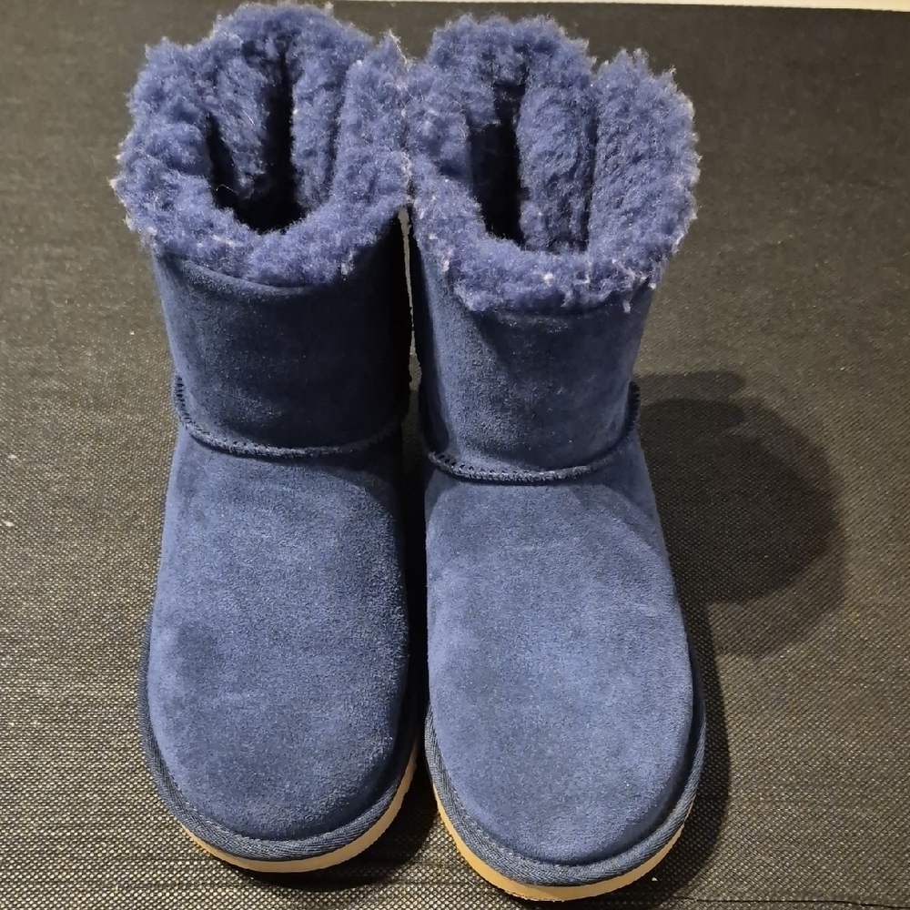 Cozy Blue Suede Boots